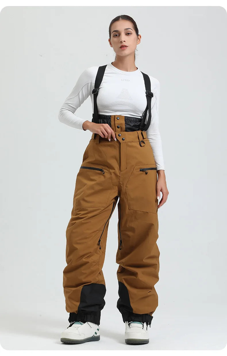 Dames Waterdichte en Winddichte Snowpants – Thermisch, Zwart, Ideaal voor Skiën en Snowboarden in de Winter