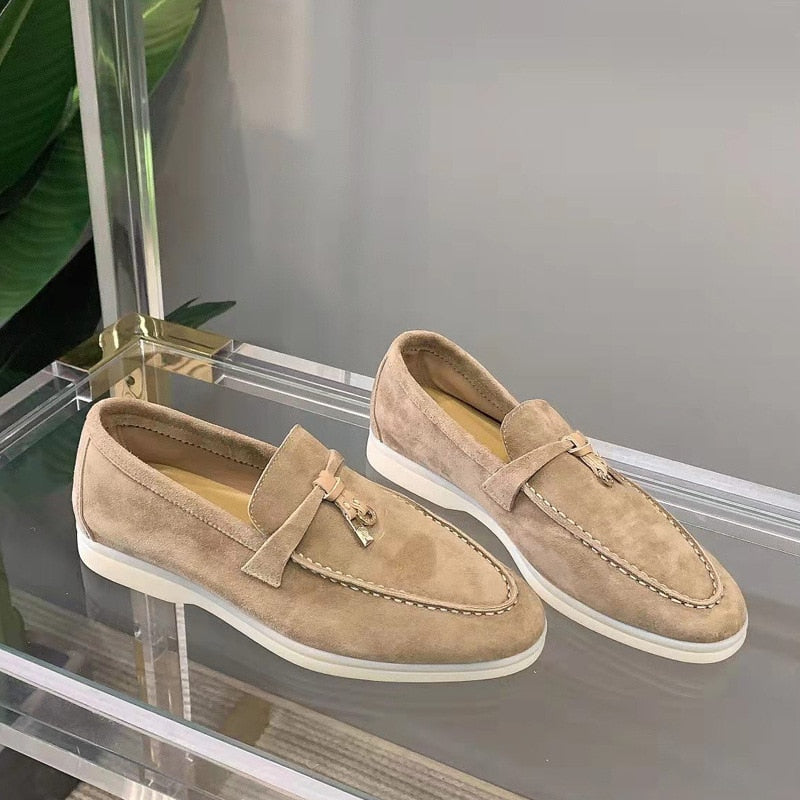 Dames loafers van suède met tijdloze elegante look