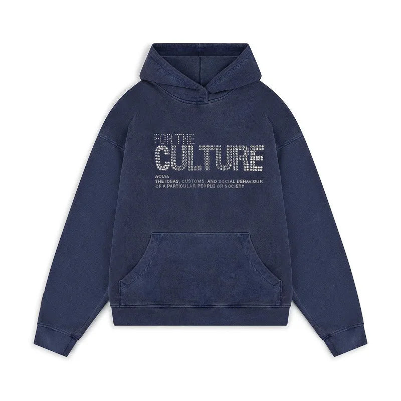 Dante Hoodie Uniseks | "For The Culture" Hoodie met Rhinestone Details