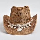 Women's Woven Sun Hat with Shell Trim