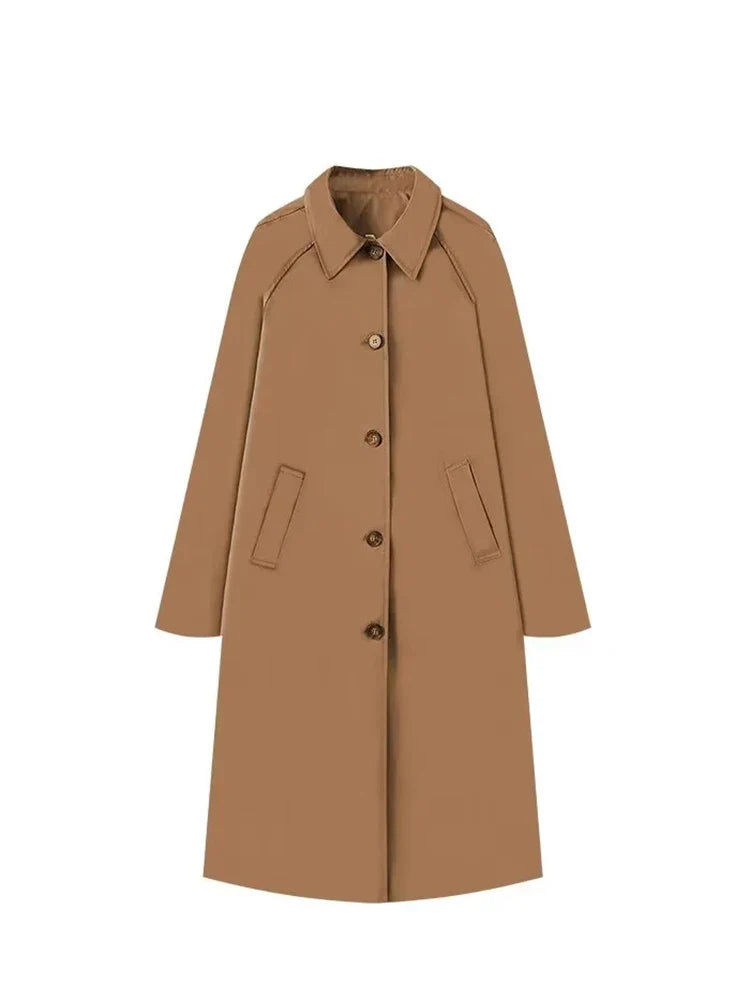 Rose Trenchcoat Dames | Tijdloze Voorjaarsjas met Subtiele Ruitjesvoering