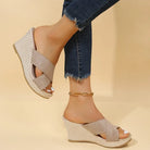 Women's Espadrille Wedge Sandals Cross-Strap Slip-On