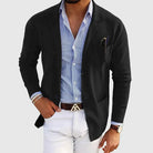 Men's Tailored Blazer with Notch Lapel - Business Casual Jacket
