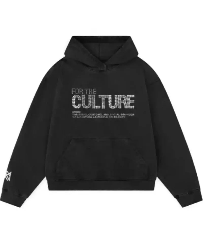 Dante Hoodie Uniseks | "For The Culture" Hoodie met Rhinestone Details