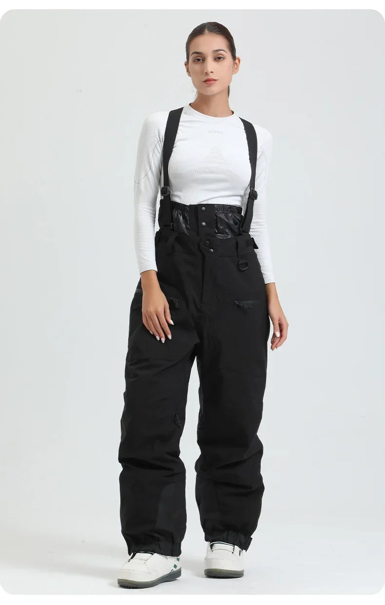 Dames Waterdichte en Winddichte Snowpants – Thermisch, Zwart, Ideaal voor Skiën en Snowboarden in de Winter