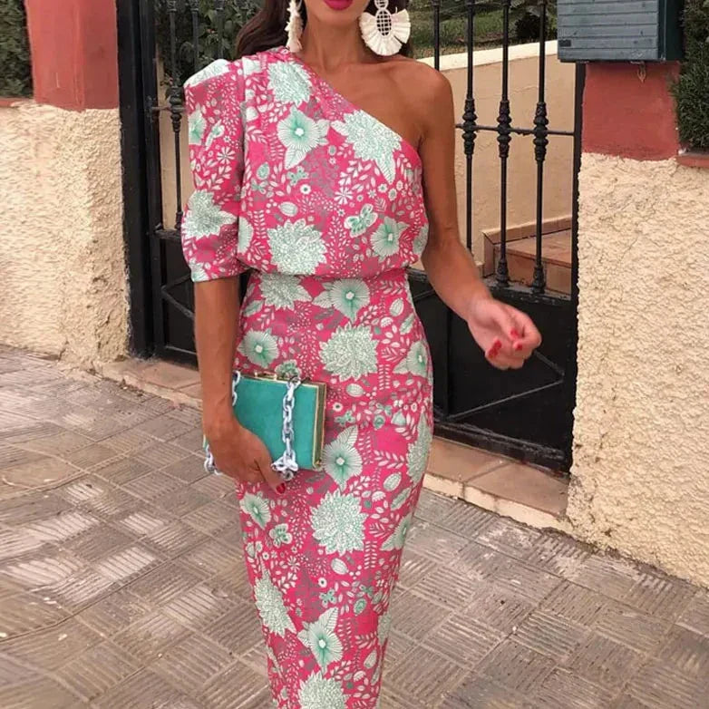 Simone | Dames Maxi Jurk met Prachtige Print – Elegante Flatterende Pasvorm