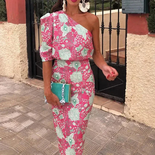 Simone | Dames Maxi Jurk met Prachtige Print – Elegante Flatterende Pasvorm