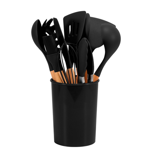 Silicone Cooking Utensils Set - 12pc Heat Resistant Kitchen Tools 11