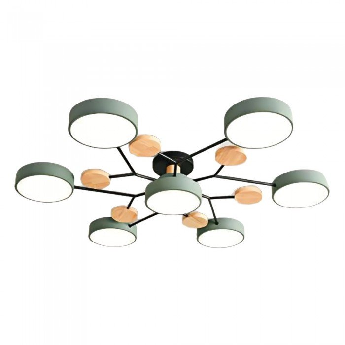 Scandinavian LED Ceiling Light with Branched Arms, 4 to 7 Lights