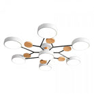 Scandinavian LED Ceiling Light with Branched Arms, 4 to 7 Lights
