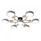 Scandinavian LED Ceiling Light with Branched Arms, 4 to 7 Lights