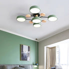 Scandinavian LED Ceiling Light with Branched Arms, 4 to 7 Lights