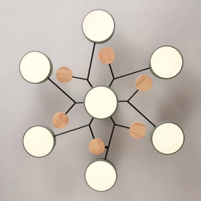 Scandinavian LED Ceiling Light with Branched Arms, 4 to 7 Lights