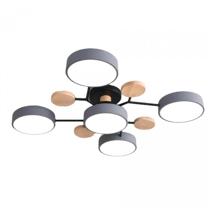 Scandinavian LED Ceiling Light with Branched Arms, 4 to 7 Lights
