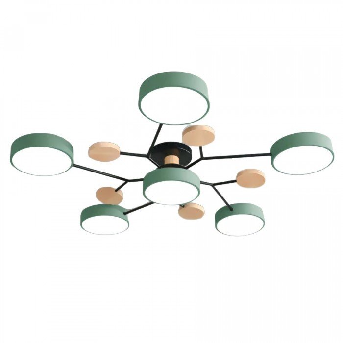 Scandinavian LED Ceiling Light with Branched Arms, 4 to 7 Lights