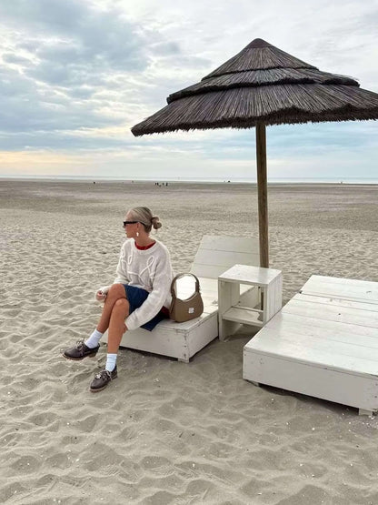 Catherine Dames Trui met Ronde Hals en Borduursel