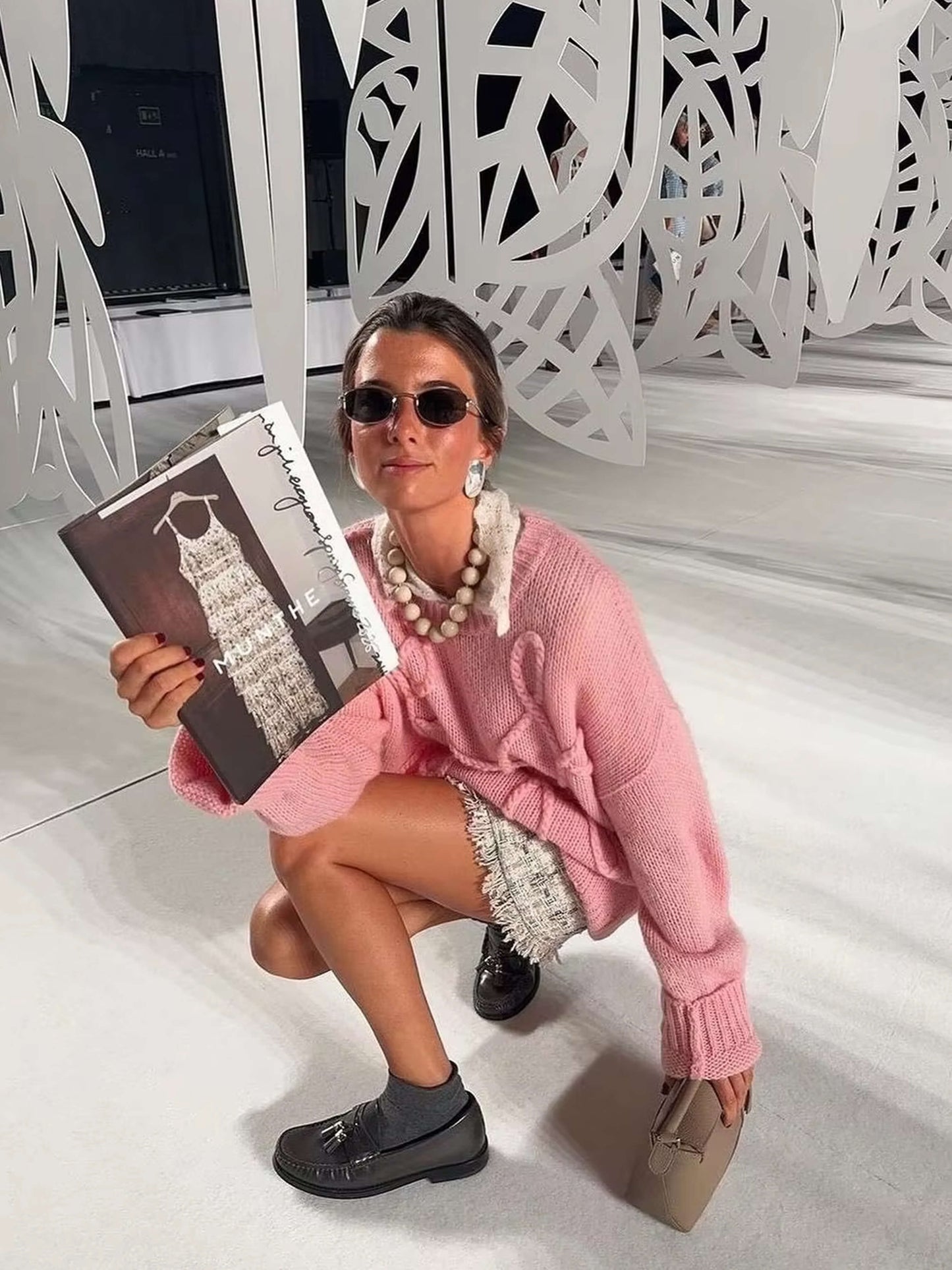 Catherine Dames Trui met Ronde Hals en Borduursel