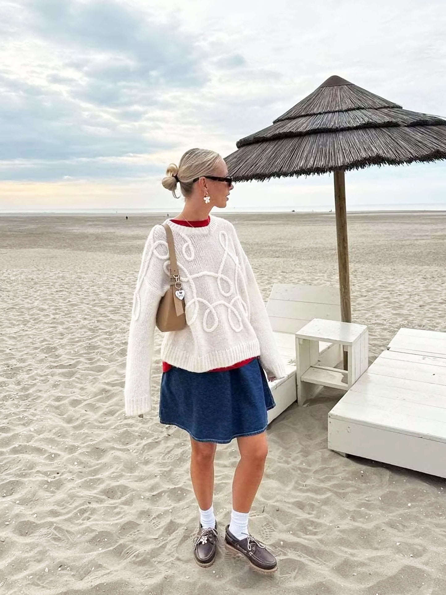 Catherine Dames Trui met Ronde Hals en Borduursel