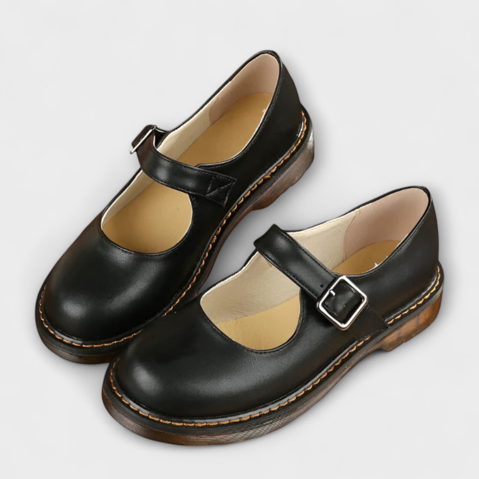 Women's Mary Jane Shoes with Buckle Strap - Orthopaedic Comfort Sole