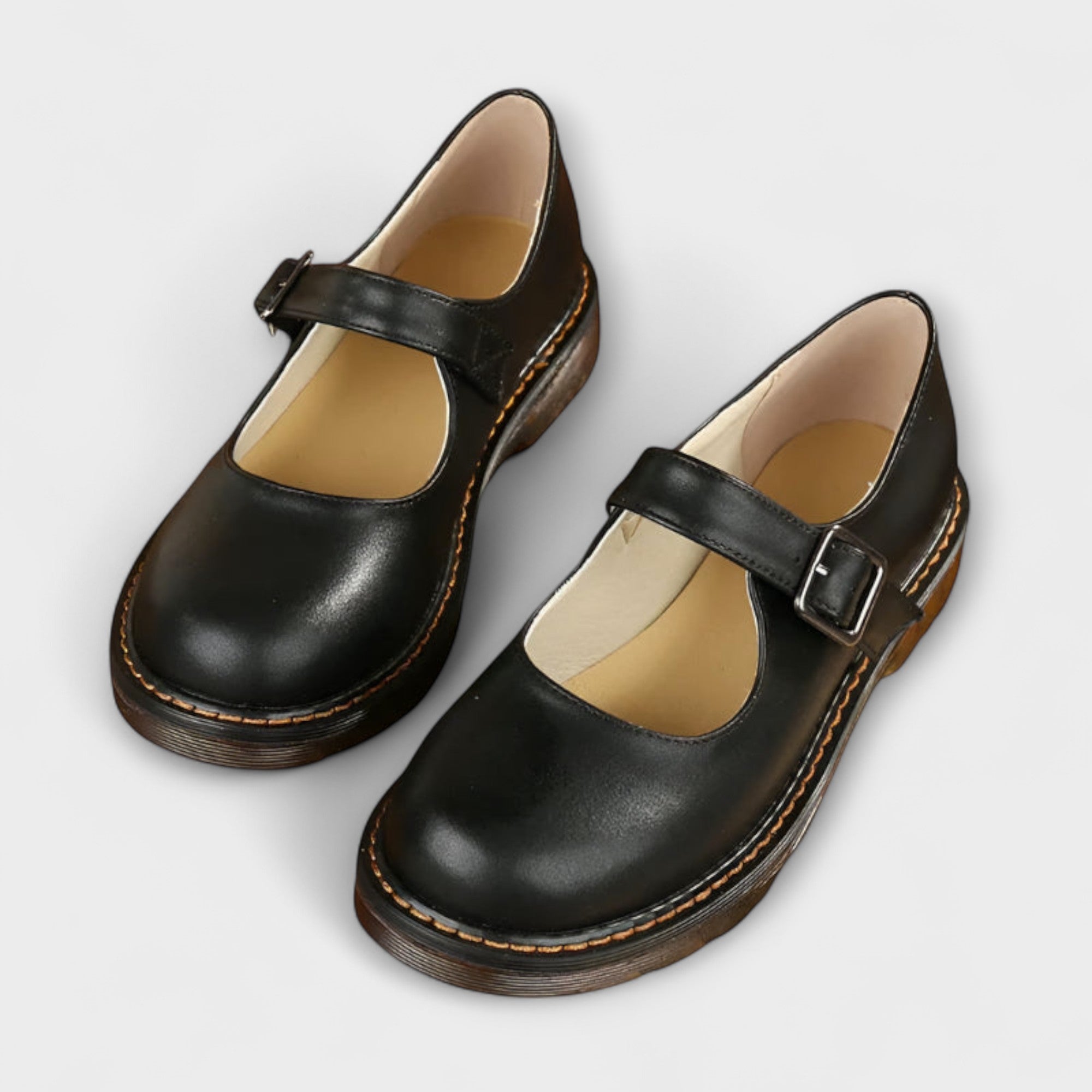 Women's Mary Jane Shoes with Buckle Strap - Orthopaedic Comfort Sole