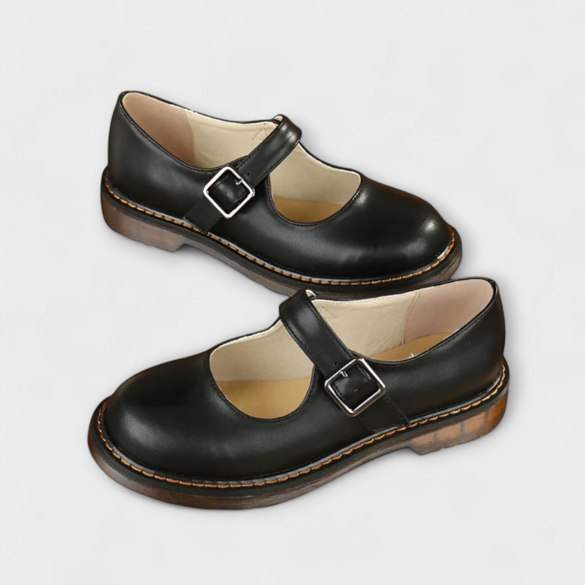Women's Mary Jane Shoes with Buckle Strap - Orthopaedic Comfort Sole