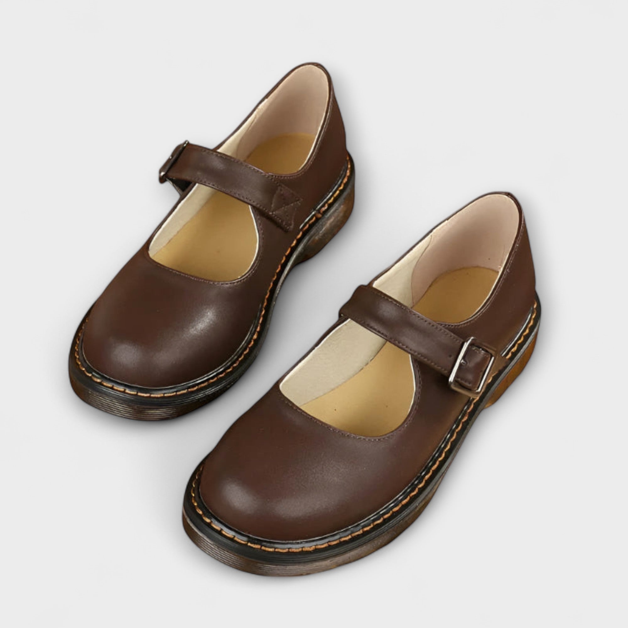 Women's Mary Jane Shoes with Buckle Strap - Orthopaedic Comfort Sole
