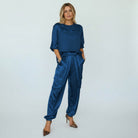 Women's Two-Piece Loungewear Set with Elastic Waist and Cargo Pockets