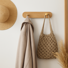 Space-Saving Wall Hooks with Brass Accents – Natural Wood Coat Hooks for Wall, Ideal for Coats, Towels, Bags, and Keys 0