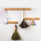 Space-Saving Wall Hooks with Brass Accents – Natural Wood Coat Hooks for Wall, Ideal for Coats, Towels, Bags, and Keys 1
