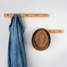 Space-Saving Wall Hooks with Brass Accents – Natural Wood Coat Hooks for Wall, Ideal for Coats, Towels, Bags, and Keys 2