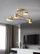 Ceiling Light with Crossed Arms and Cylindrical Heads, Sputnik Style