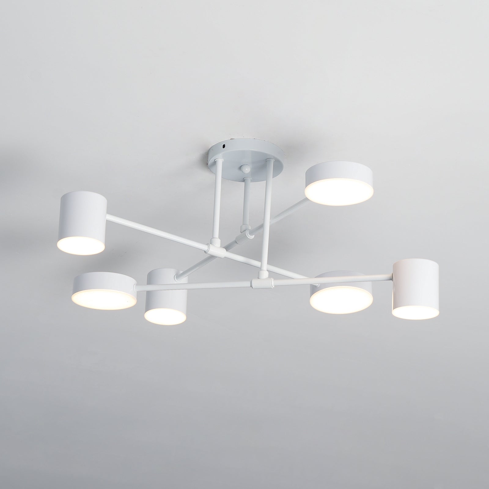 Ceiling Light with Crossed Arms and Cylindrical Heads, Sputnik Style
