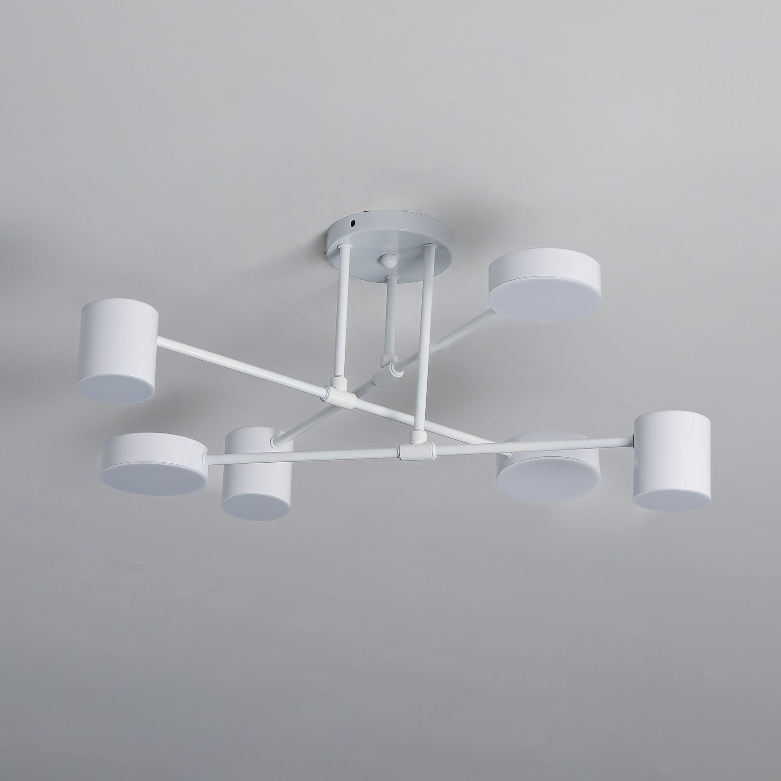 Ceiling Light with Crossed Arms and Cylindrical Heads, Sputnik Style