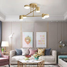 Ceiling Light with Crossed Arms and Cylindrical Heads, Sputnik Style