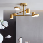 Ceiling Light with Crossed Arms and Cylindrical Heads, Sputnik Style