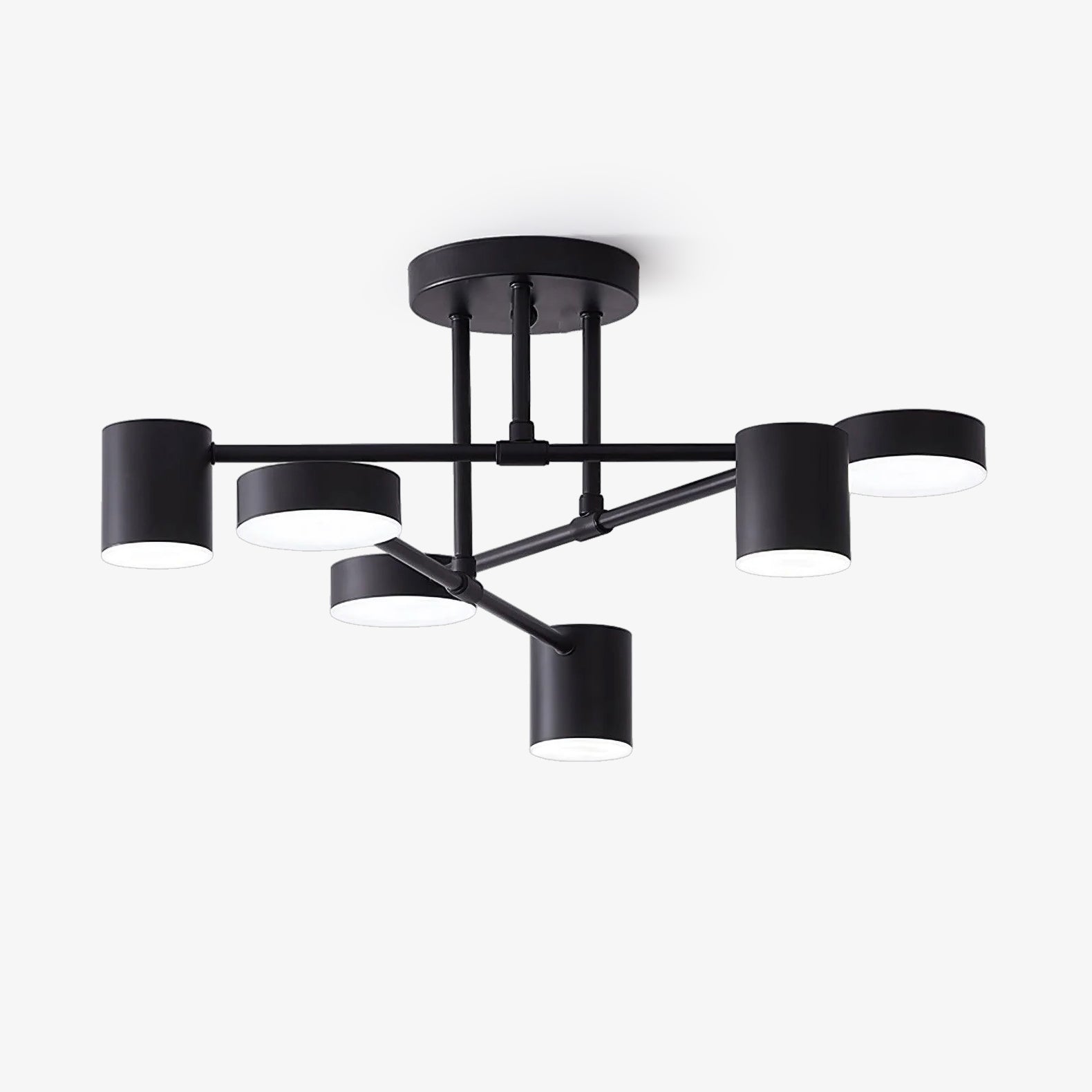 Ceiling Light with Crossed Arms and Cylindrical Heads, Sputnik Style