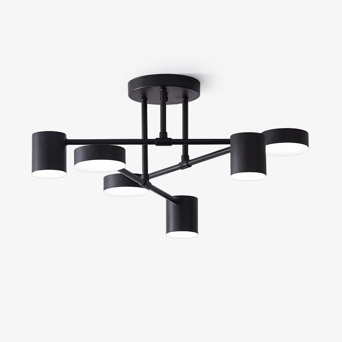 Ceiling Light with Crossed Arms and Cylindrical Heads, Sputnik Style
