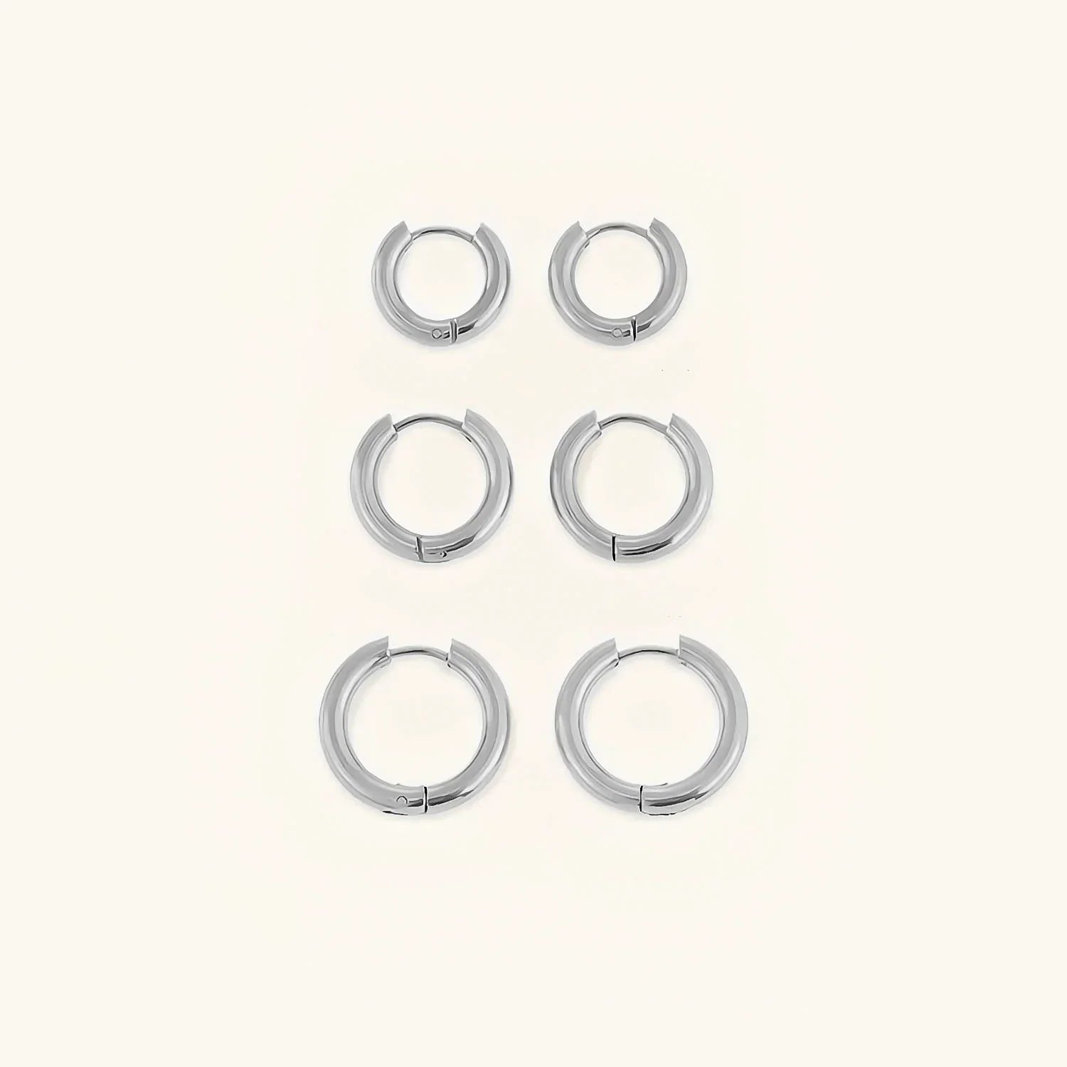 Women's Gold-Plated Classic Huggie Hoop Earrings, Set of Three