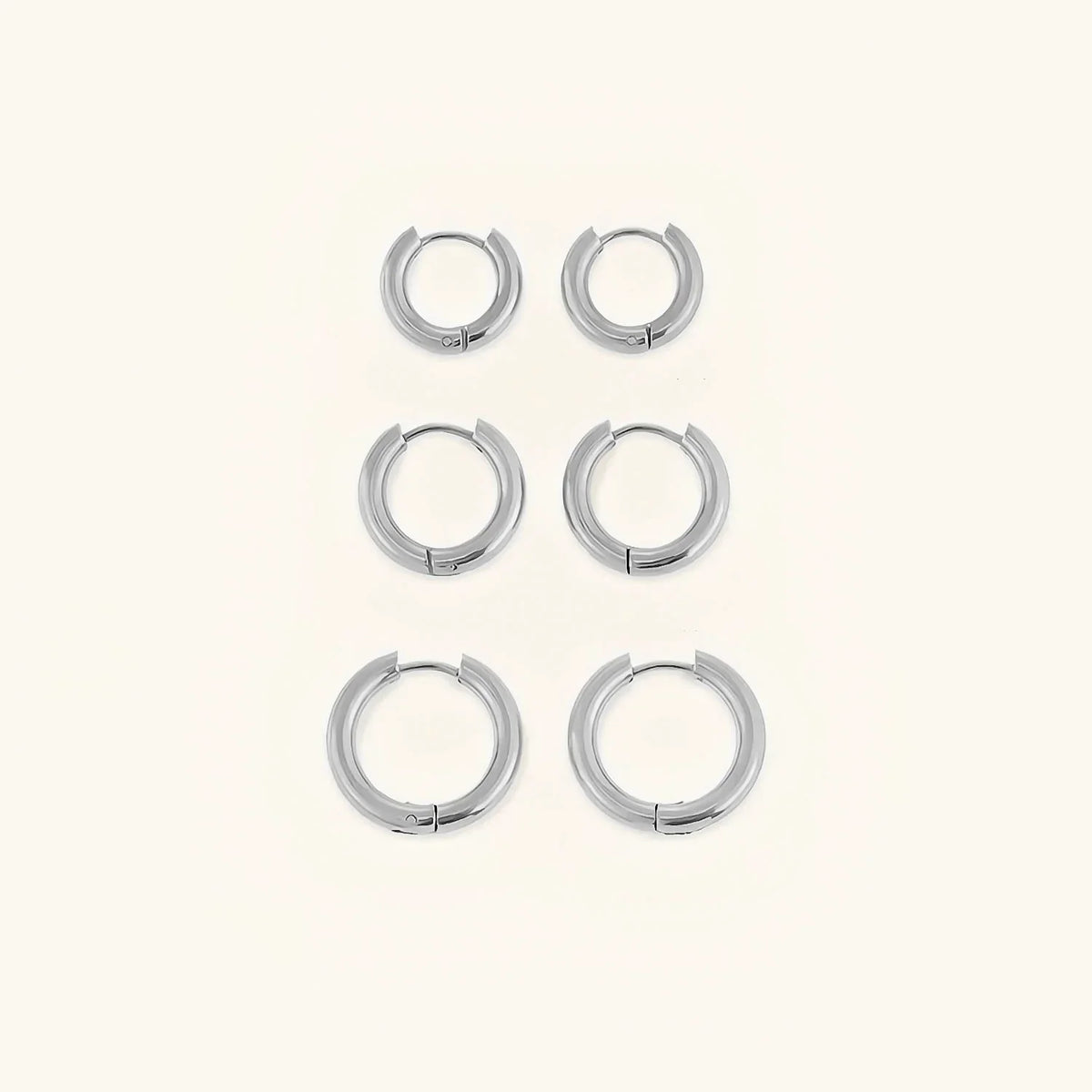 Women's Gold-Plated Classic Huggie Hoop Earrings, Set of Three