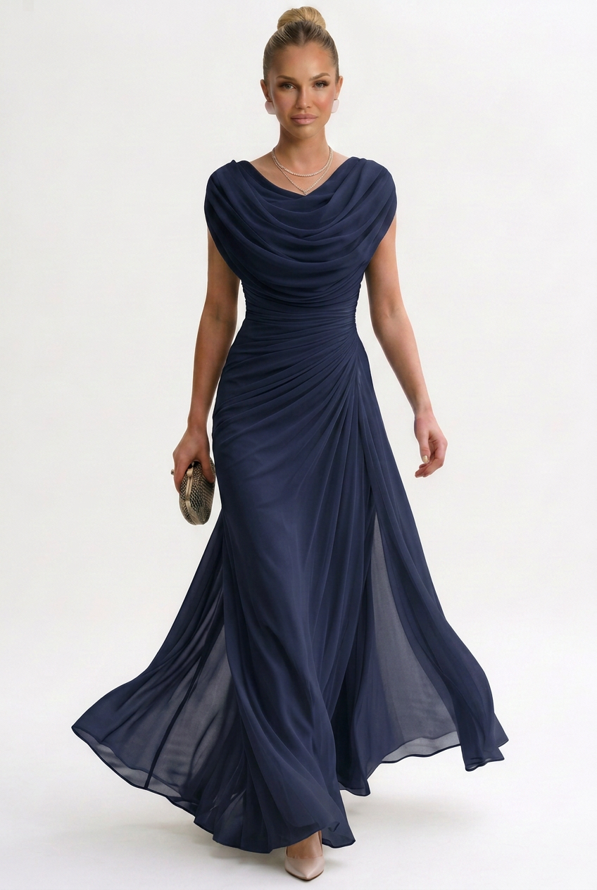Women's Maxi Dress Sleeveless Round Neck Polyester