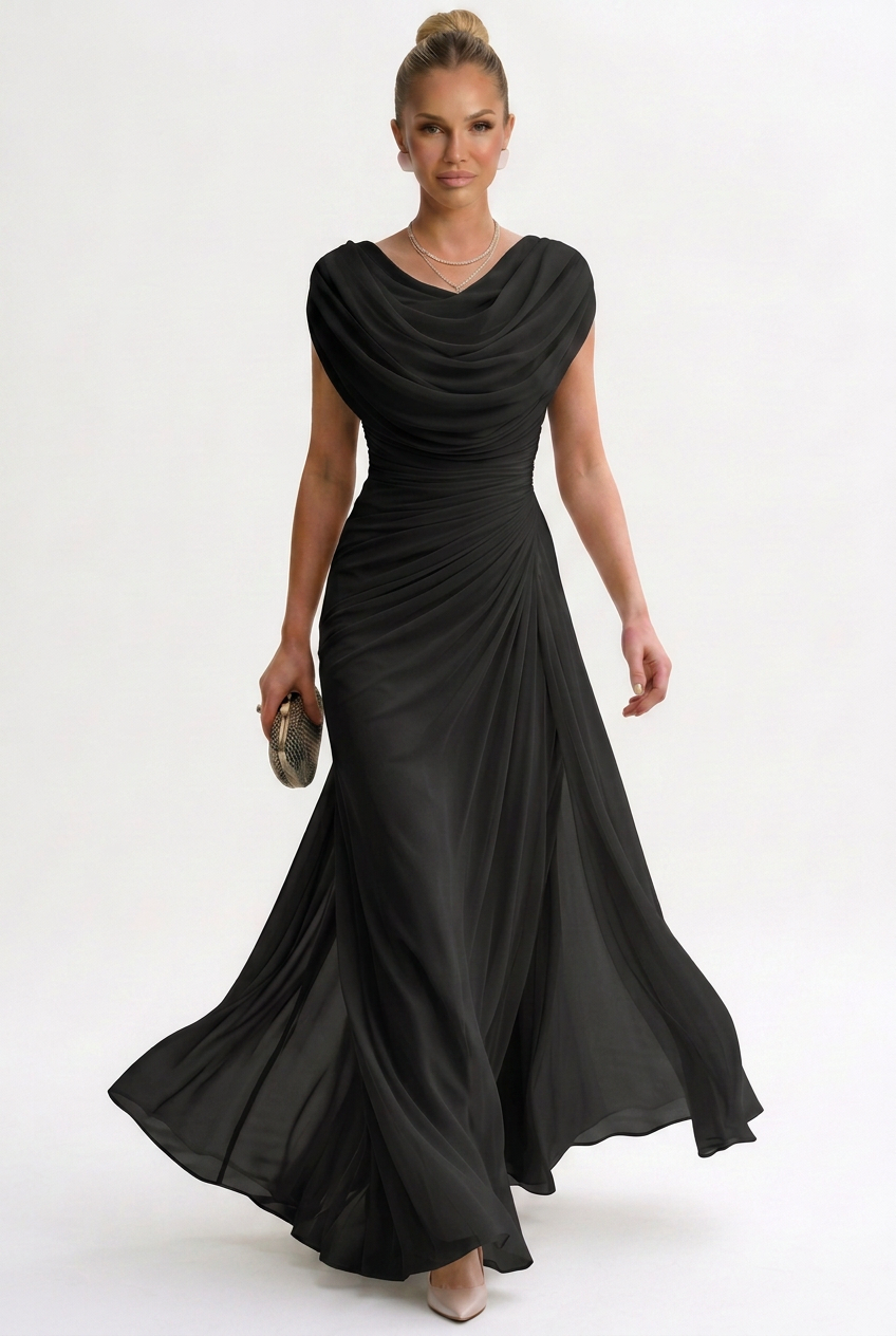 Women's Maxi Dress Sleeveless Round Neck Polyester