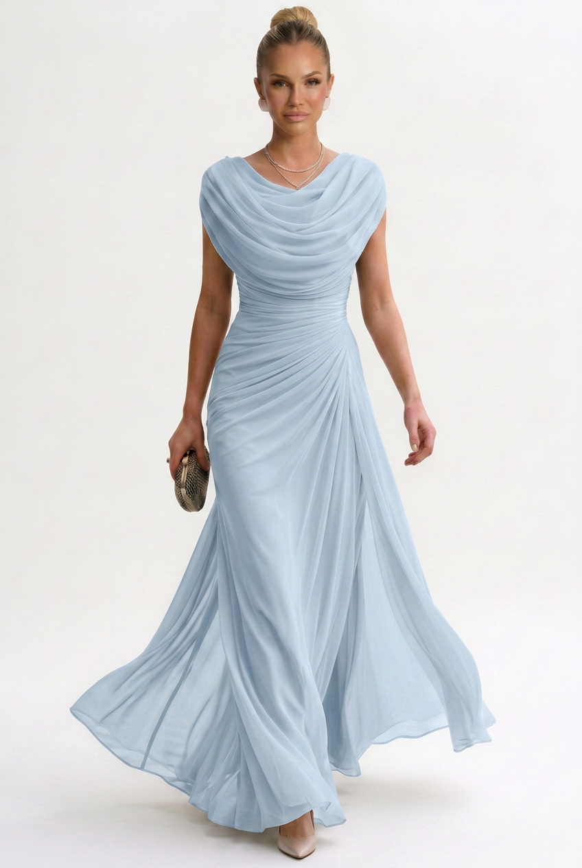 Women's Maxi Dress Sleeveless Round Neck Polyester
