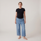 Women's Maternity Jeans Wide Leg with Adjustable Waistband