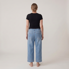 Women's Maternity Jeans Wide Leg with Adjustable Waistband