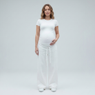 Women's Maternity Jeans Wide Leg with Adjustable Waistband