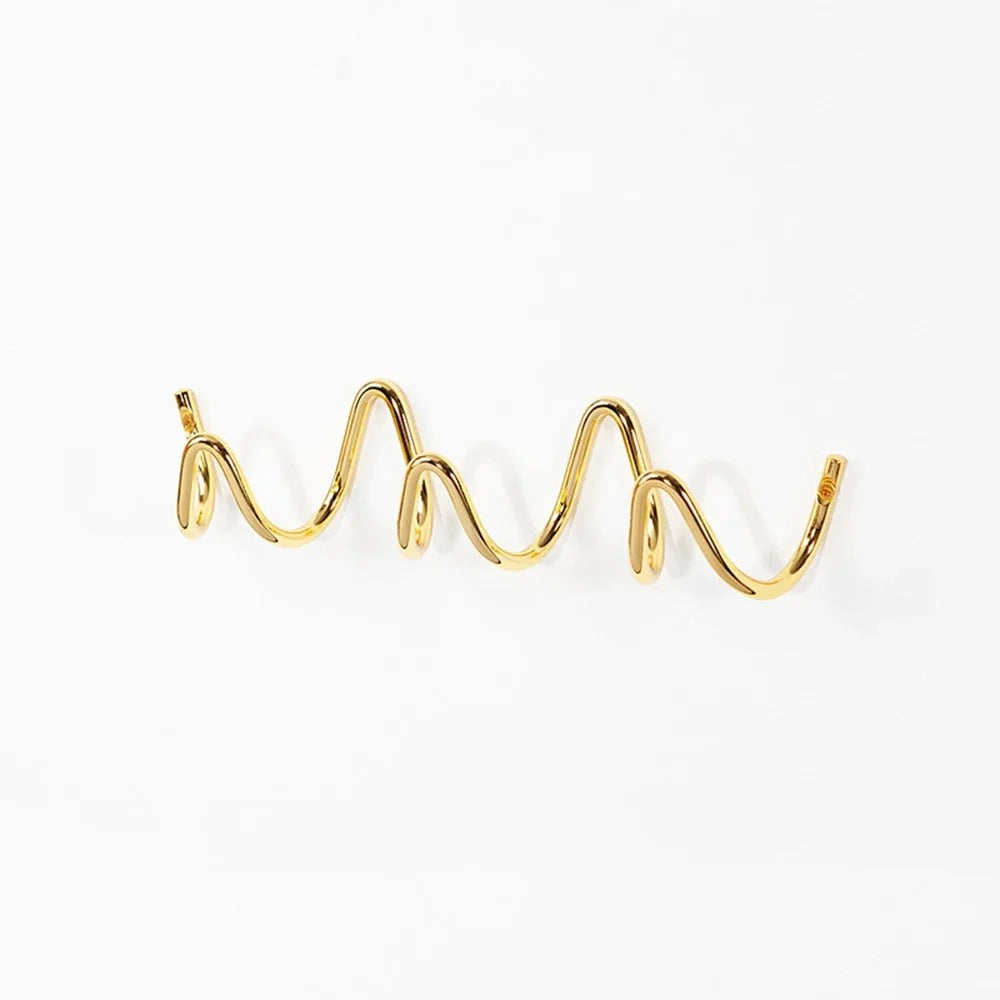 Wall Coat Rack with Wavy Iron Hooks for Entryway, Bedroom or Bathroom