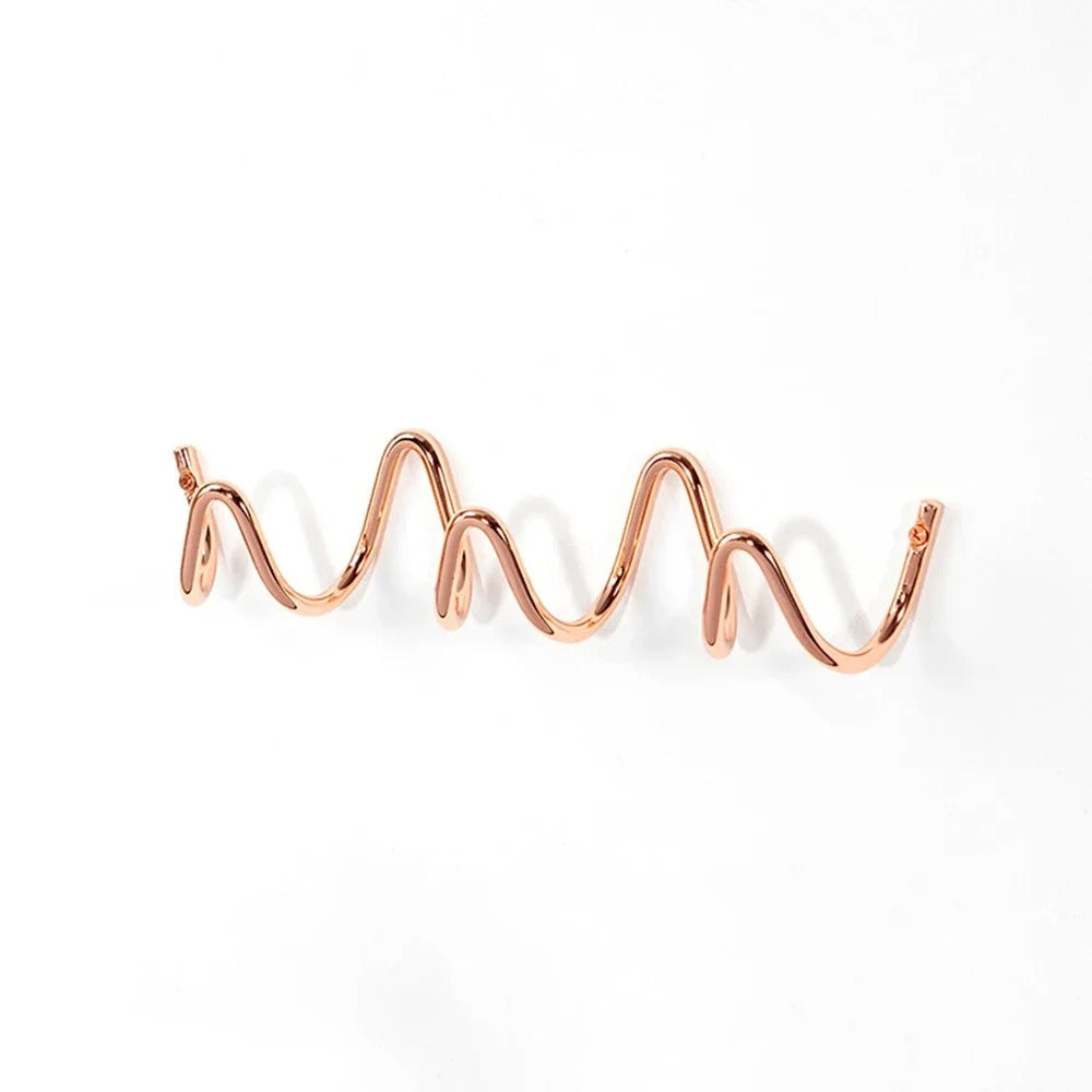 Wall Coat Rack with Wavy Iron Hooks for Entryway, Bedroom or Bathroom