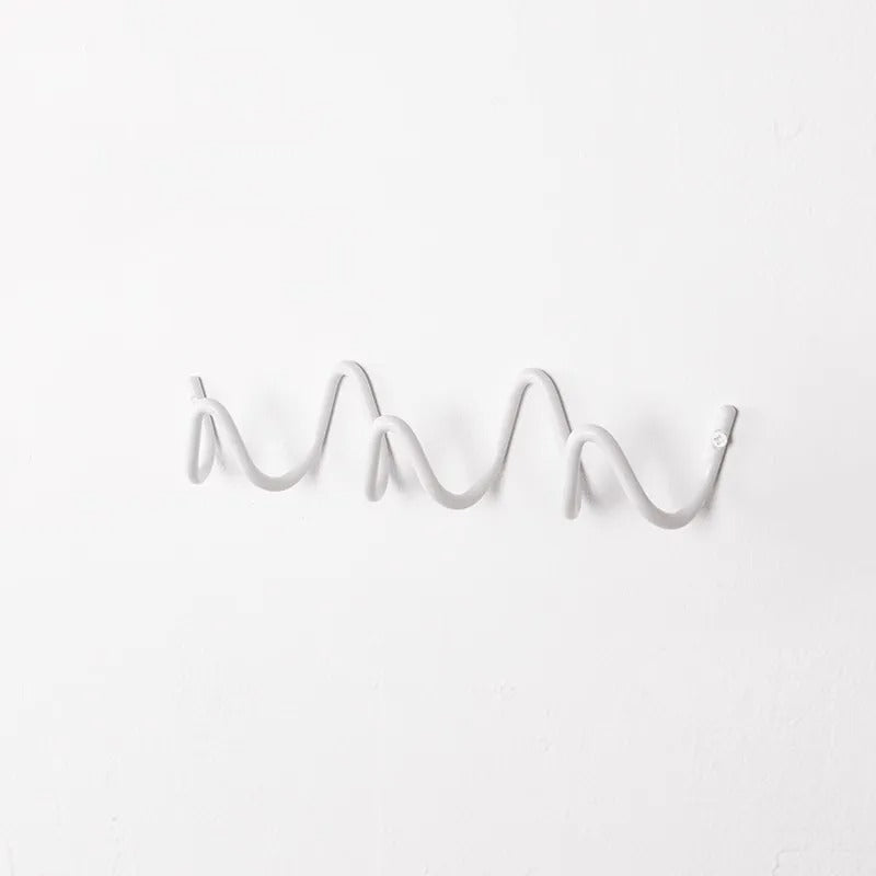 Wrought Iron Wall Coat Hooks – Wave Design Rack for Hallway and Bathroom