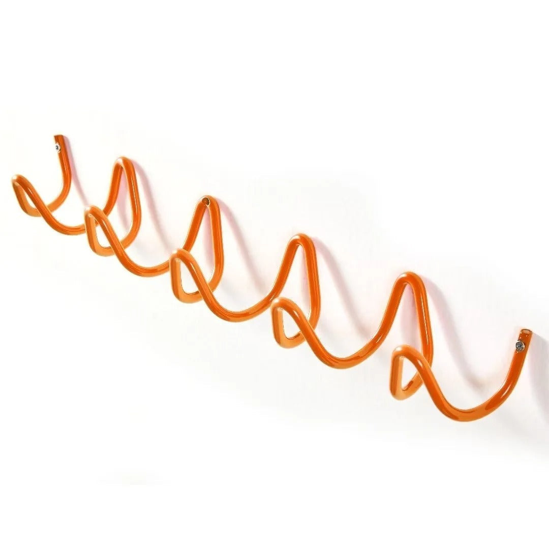 Wall Coat Rack with Wavy Iron Hooks for Entryway, Bedroom or Bathroom