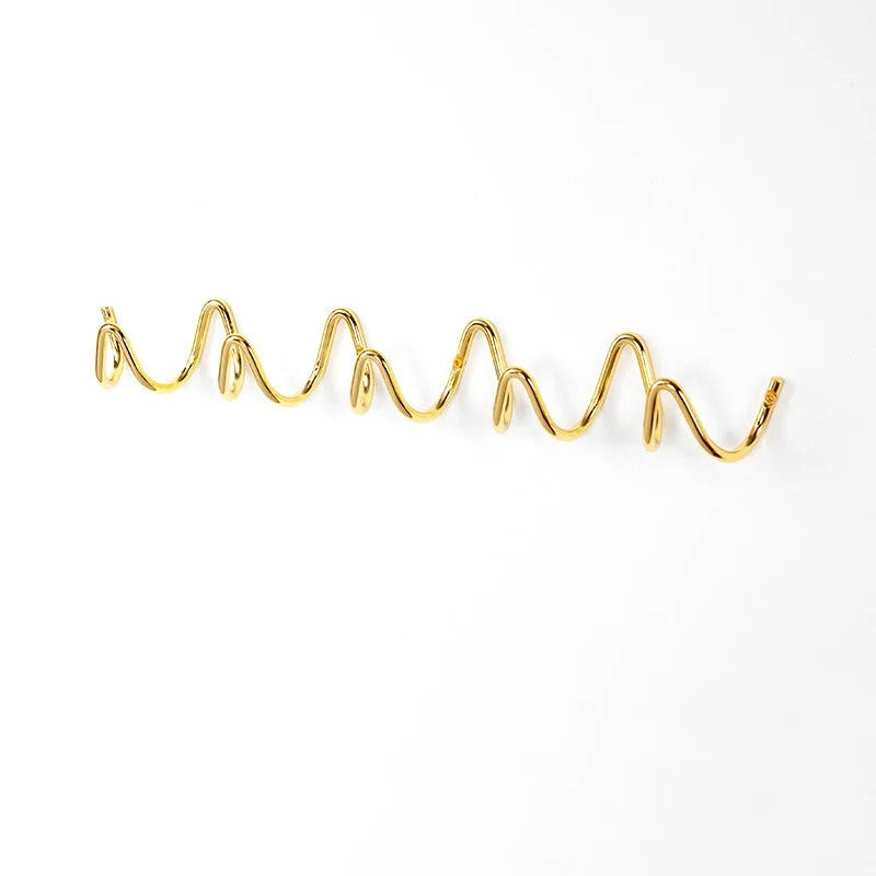 Wall Coat Rack with Wavy Iron Hooks for Entryway, Bedroom or Bathroom